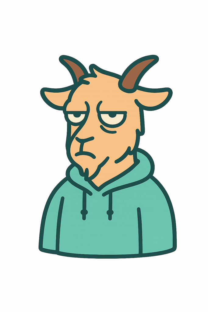 smutna koza w bluzie